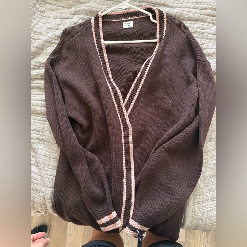 Sunday Best Chocolate Knit with Pink Accents